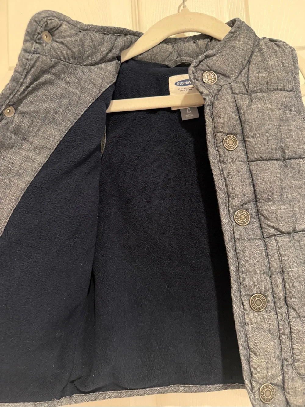 Old Navy Toddler Boys Quilted Puffer Vest Blue Chambray Size 3T